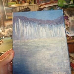 Serene Blue and White Landscape Canvas